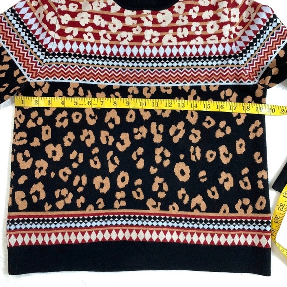 Andree By Unit Size M Leopard Print Pullover Sweater - Picture 9 of 13